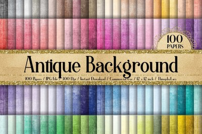100 Real Antique Grunge Distressed Texture Digital Papers