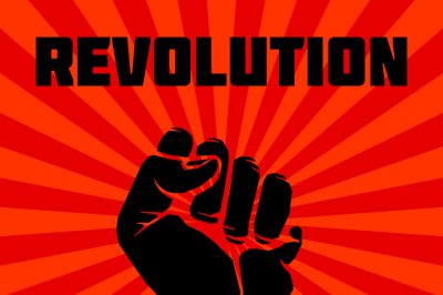 Protest, rebel vector revolution art poster