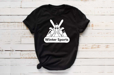 Winter Sports Logo Mountains Ski Side svg 1066s