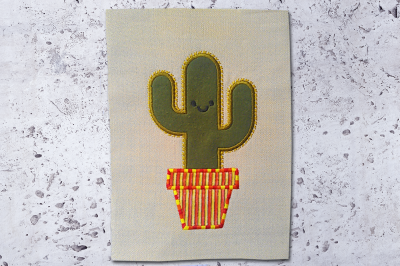 Potted Cactus | Applique Embroidery