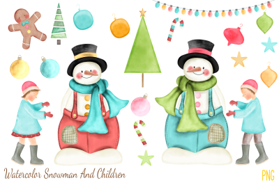 Snowman and Children