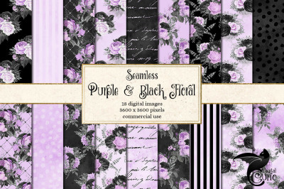 Purple and Black Floral Patterns