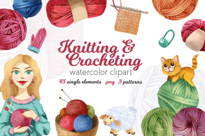 Watercolor Knitting and Crocheting Set
