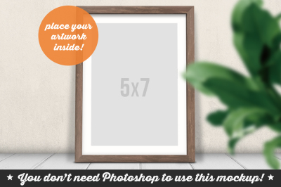 Non Photoshop Mockup Frame with Plant