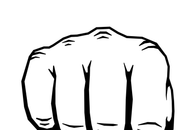 Punching hand with clenched fist vector illustration