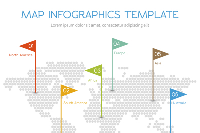 World map of hexagon. Internet vector infographic with business charts