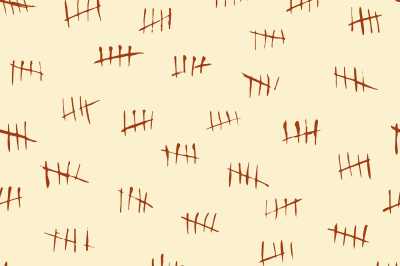 Tally scratch counting marks, waiting numbers vector seamless pattern