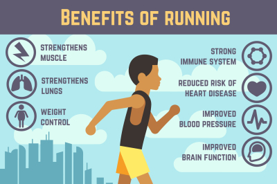 Jogging man, running guy, fitness exercise lifestyle cartoon vector co