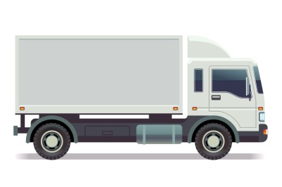 Small truck, van isolated on white vector illustration