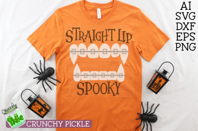 Straight Up Spooky Vampire Braces SVG