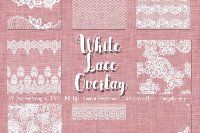 27 White Lace Border Frame Overlay Transparent Images PNG