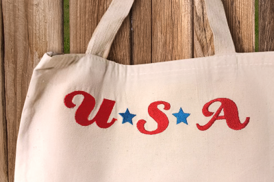 USA with Stars | Embroidery