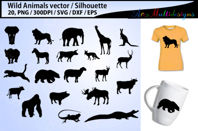 Wild Animals silhouette svg / Animals SVG Cutting Templates /Eps /Svg