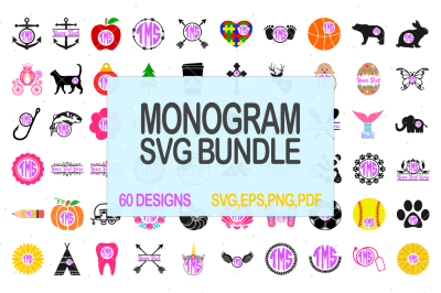 Monogram SVG Bundle, SVG Sale, SVG Discount