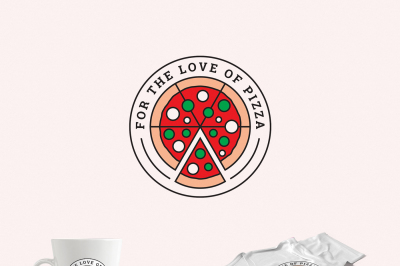 For the Love of Pizza Logo Template
