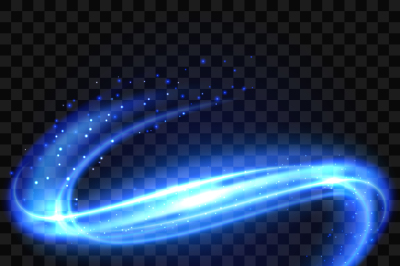 Blue lamp glow, energy flow, speed lines light effect vector backgroun