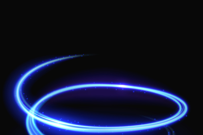 Blue vector light whirlpool, luminous swirling, glowing spiral backgro