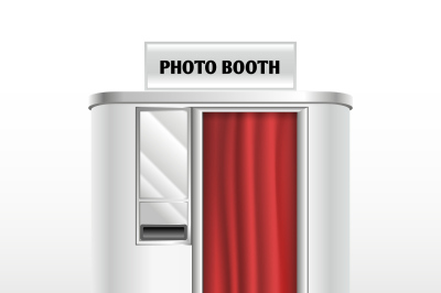 Photo quick service vending machine, booth vector illustration