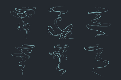 Aroma&2C; vapor trail&2C; steam&2C; smell&2C; odor vector icons