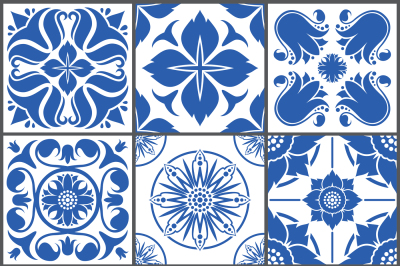 Vintage ceramic tiles vector illustration. Floor seamless design textu