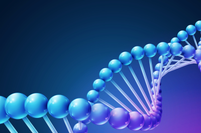 Digital nature&2C; medical science vector background with DNA molecules