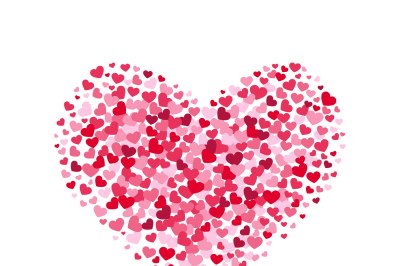 Valentines day love vector background with heart from hearts isolated 