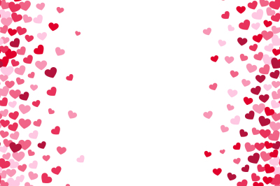 Lovely romance valentine white backgrouns with pink and red heart bord