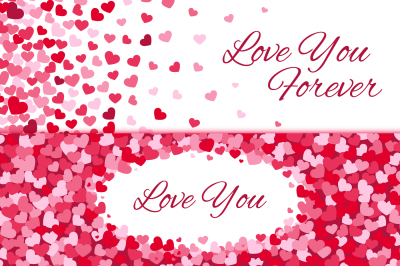 Valentines day sale vector love banners with hearts