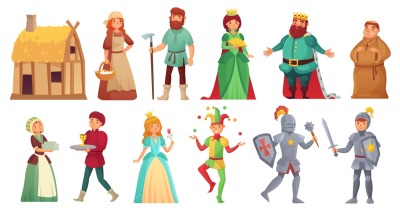 Medieval historical characters. Historic royal court alcazar knights&2C; 