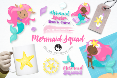 mermaid squad graphics and illustrations