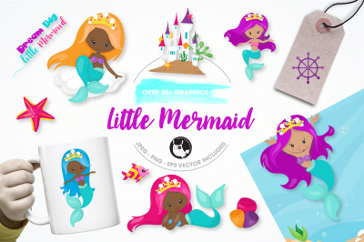 little mermaid  graphics and illustrations