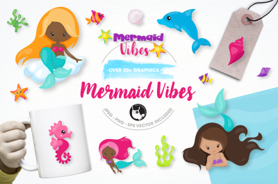 mermaid vibes graphics and illustrations