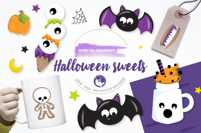 Halloween sweets graphics and illustrations