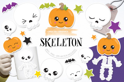 Halloween skulls graphics and illustrations