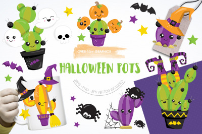 Halloween cactus graphics and illustrations