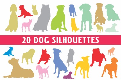 dogs silhouettes collection