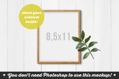 Non Photoshop Mockup Frame on the Planks