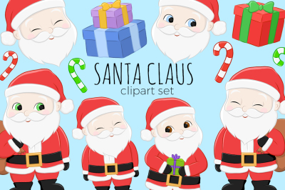 Santa Christmas Clipart Illustrations