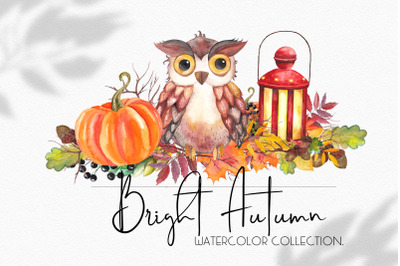 Bright  Autumn. Watercolor collection