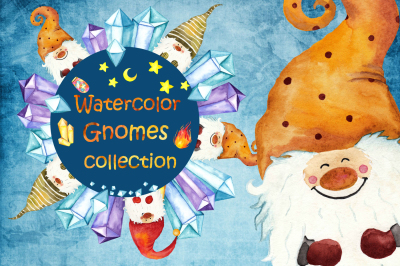 Watercolor Gnomes collection