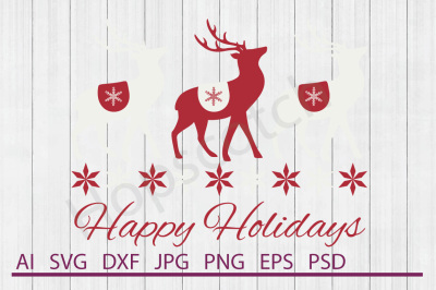 Reindeer SVG, Reindeer DXF, Cuttable File