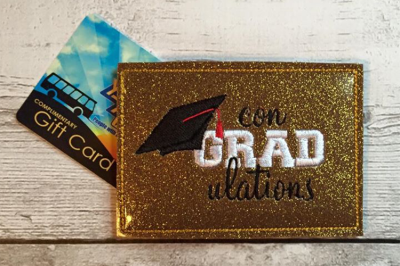 Graduation Gift Card Holder ITH | Applique Embroidery