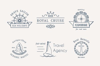 6 Retro Nautical Logo Templates