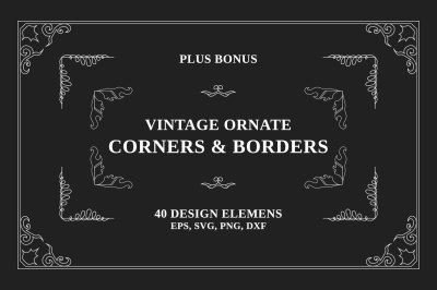 40 Vintage Ornate Corners and Borders