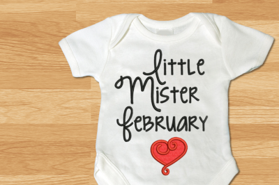 Little Mister February Heart | Applique Embroidery