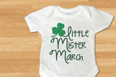Little Mister March Clover | Applique Embroidery