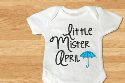 Little Mister April Umbrella | Applique Embroidery