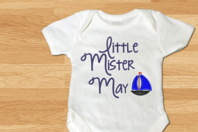 Little Mister May Sailboat | Applique Embroidery