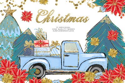 Cozy Christmas Illustration Clipart&2C; christmas illustration