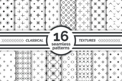 Classical seamless patterns. Big set